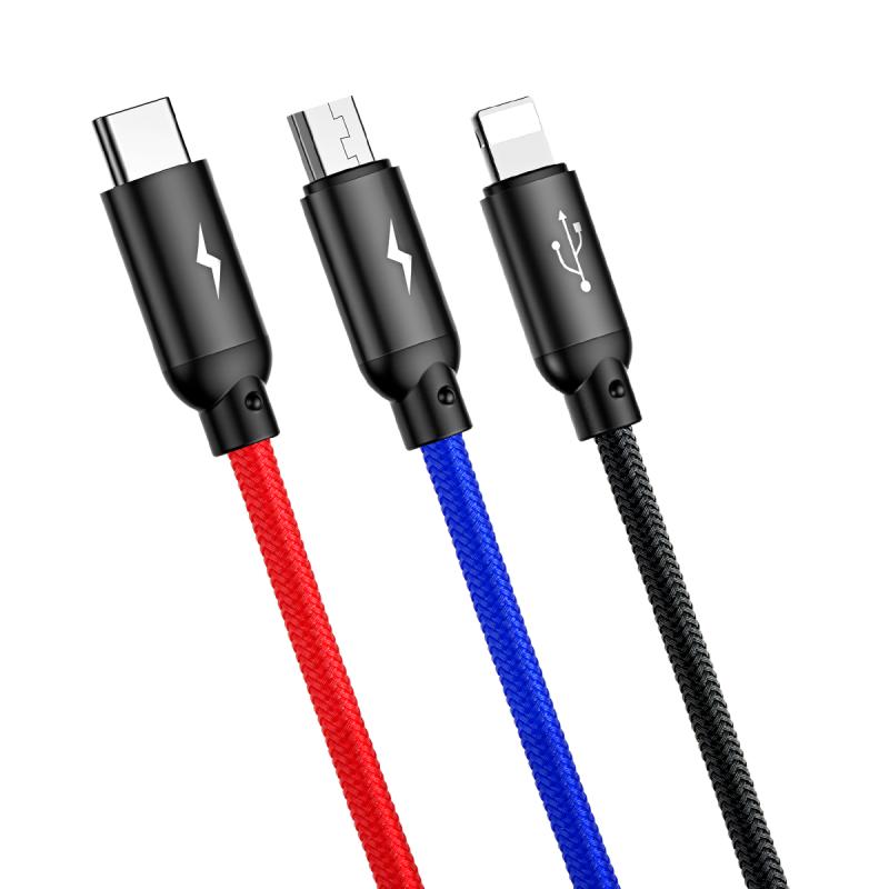 Baseus Three Color 3-in-1 töltőkábel