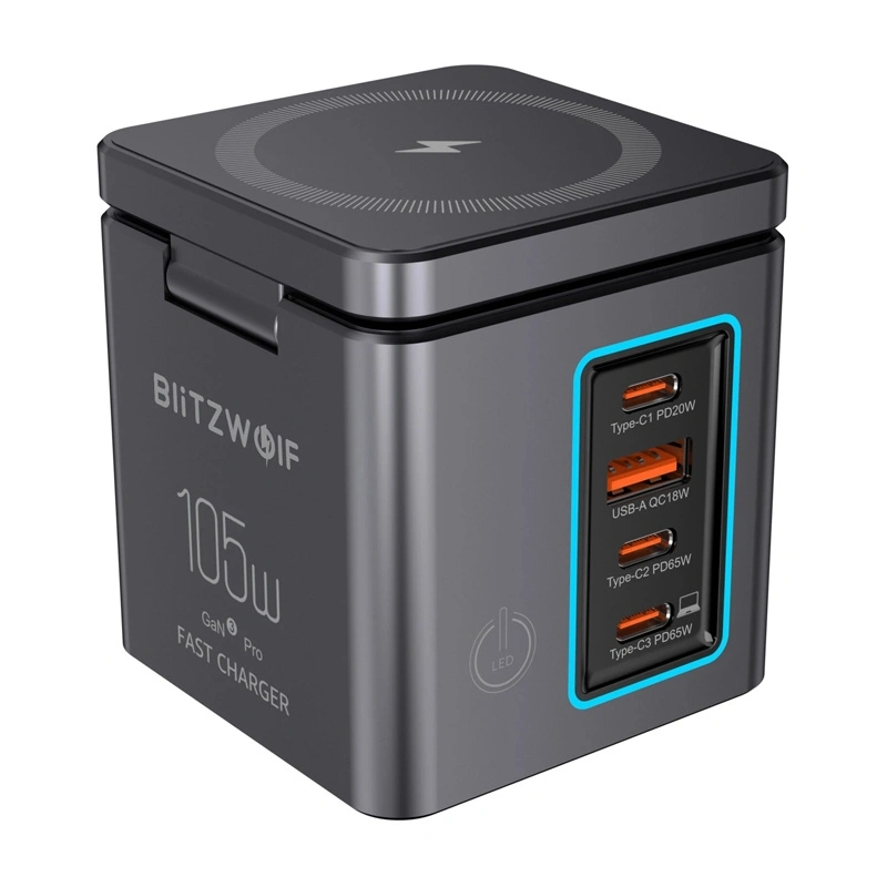Blitzwolf BW-i113 GaN Power Adapter USB-A, 3xUSB-C 105W