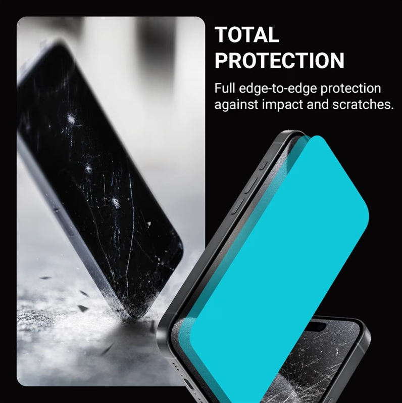 Crong Anti-Bacterial 3D Armour Glass Apple iPhone 15 Pro Max + installation frame