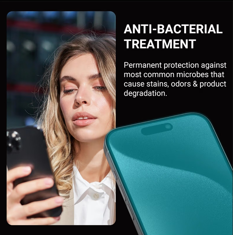 Crong Anti-Bacterial 3D Armour Glass Apple iPhone 15 Pro Max + installation frame
