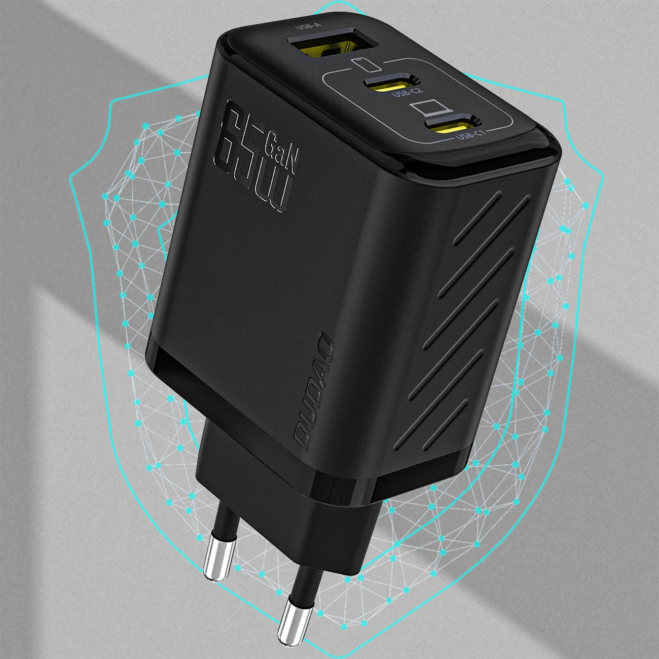 Dudao A29C 65W GaN USB-A Wall Charger, 2xUSB-C + USB-C Cable