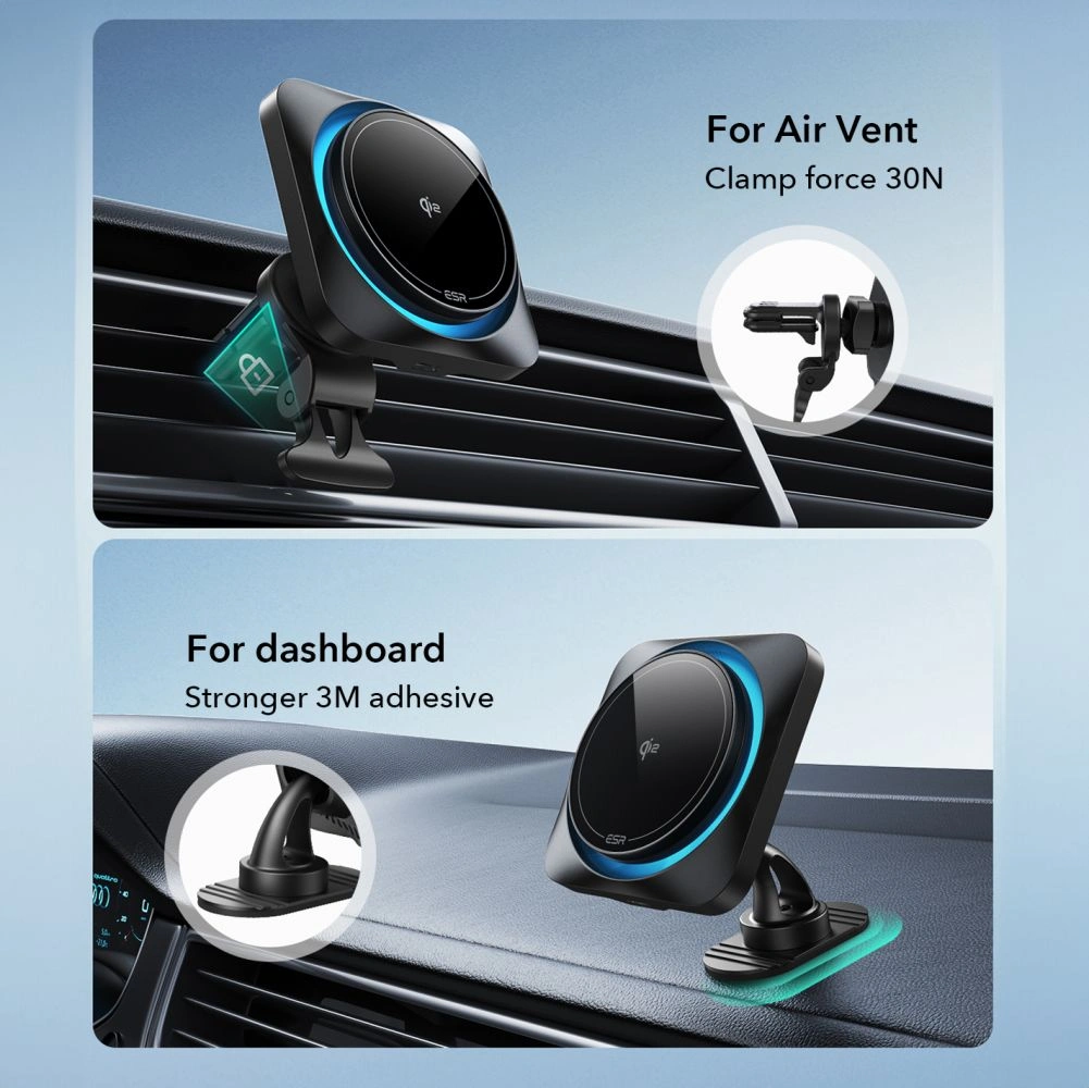 ESR Halolock Cryoboost Magnetic MagSafe QI2 15W autós töltő
