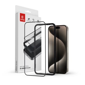 Crong Anti-Bacterial 3D Armour Glass Apple iPhone 15 Pro Max + installation frame