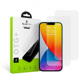 Glastify OTG+ 2-Pack iPhone 13 Pro Max / 14 Plus / 15 Plus Tempered glass