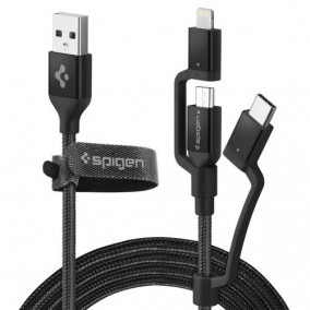 Spigen C10I3 3 in 1 Type-C & Lightning & Micro-usb kábel 150 cm