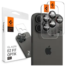 Spigen Optik Pro L-Series GLAS.tR ez Fit Camera Protector iPhone 14 Pro/14 Pro Max/15 Pro/15 Pro Max/16 Pro /16 Pro Max black [2 pack]