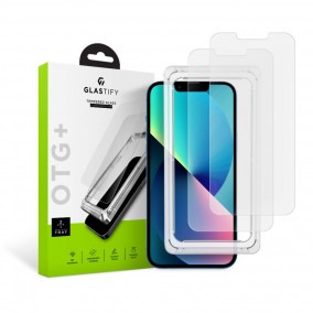 Glastify OTG+ 2-Pack iPhone 13 mini Tempered Glass