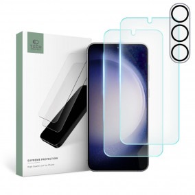 Tech-Protect Supreme set Galaxy S23 tempered glass for display and cameras