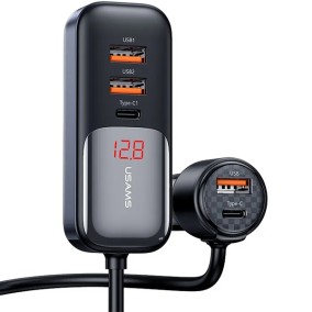 USAMS C40 3xUSB-A,2 xUSB-C 165W PD+QC autós töltő