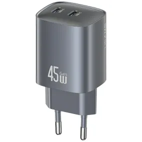 USAMS CC305 T66 45W GaN 2xUSB-C hálózati adapter