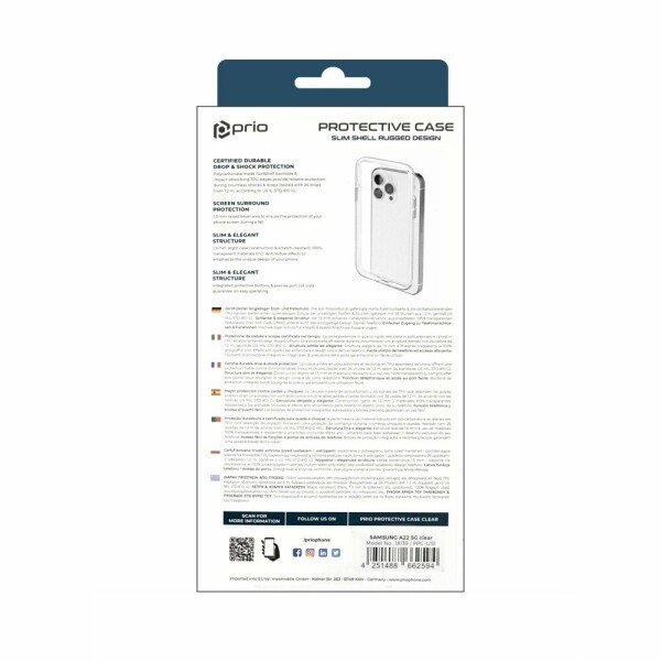 prio Protective Case for Samsung A22 5G clear