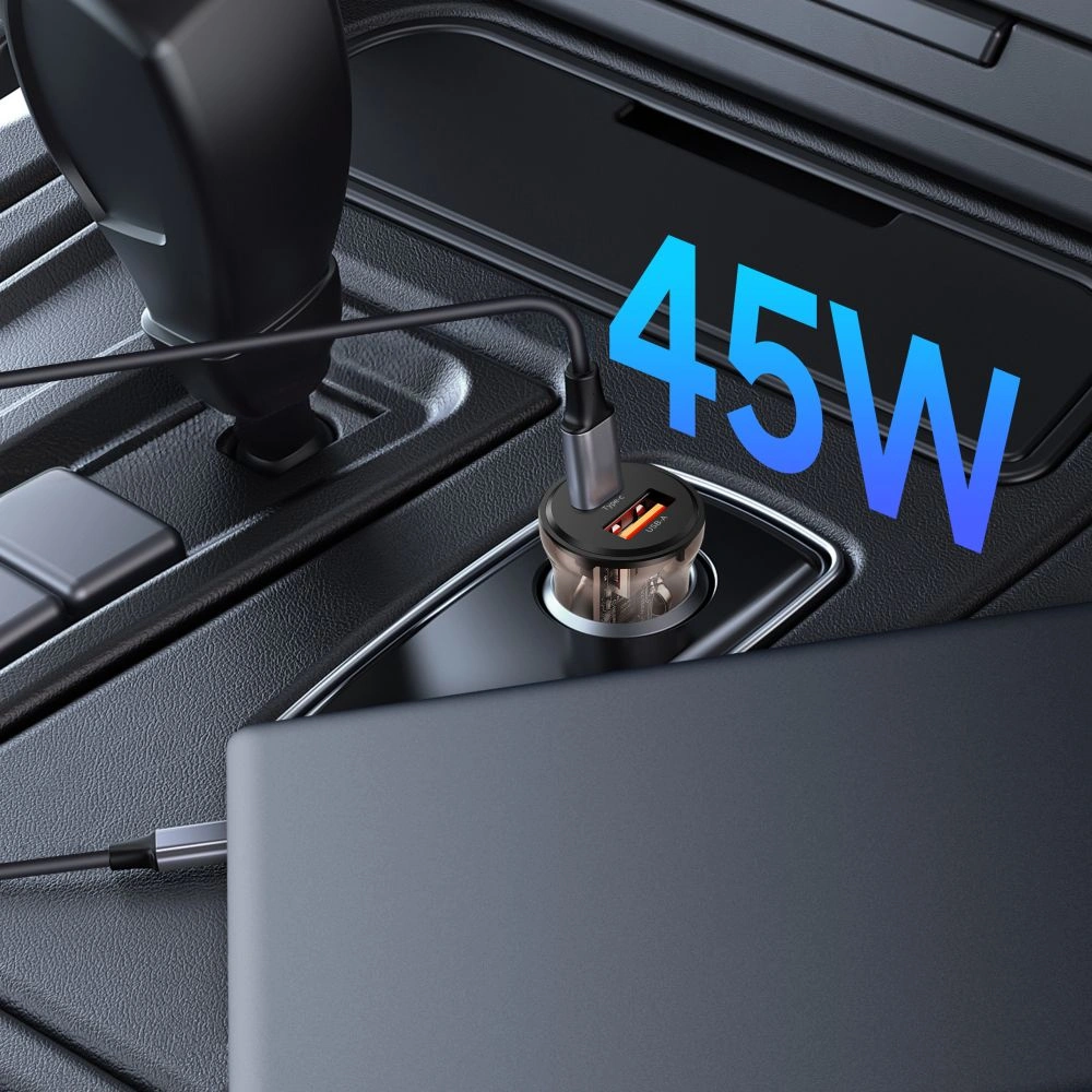 Tech-Protect CC01 2-port USB-A, USB-C PD 45W autós töltő