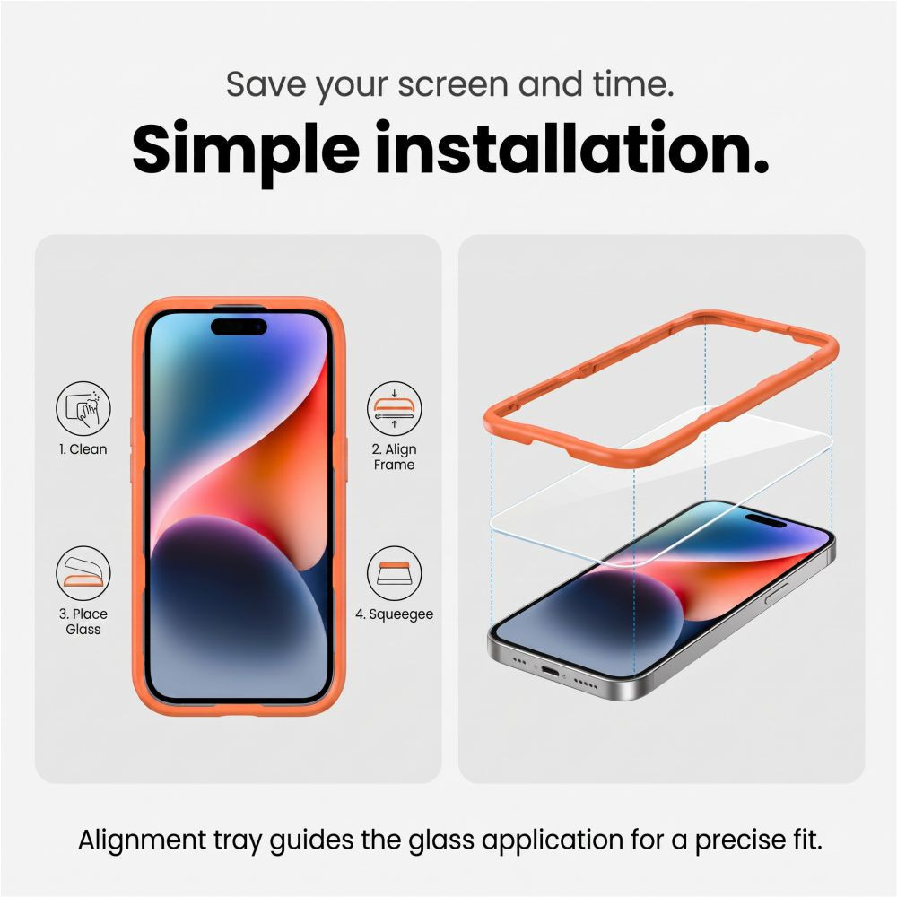 Tech-Protect Easy Set+ Apple iPhone 18 Pro Max Clear [3 PACK] tempered glass