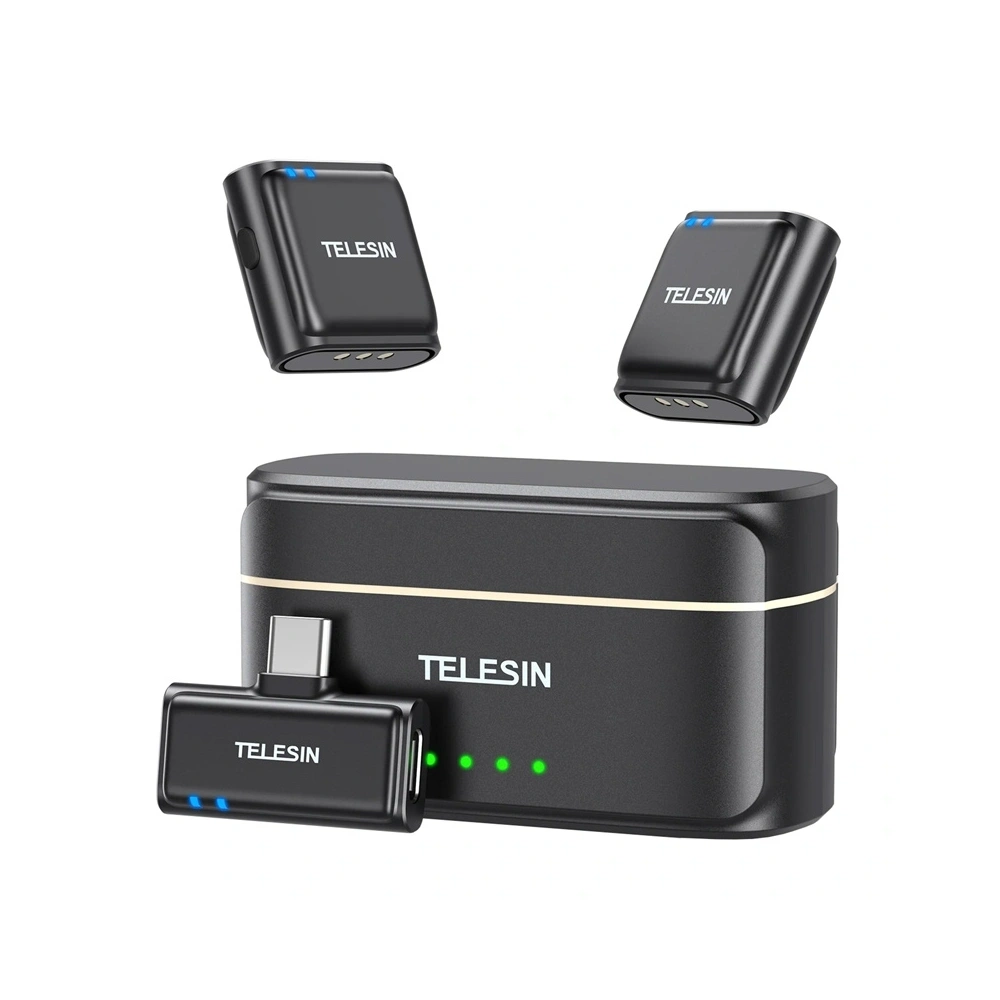 TELESIN Wireless lavalier microphone + power bank for USB-C phones