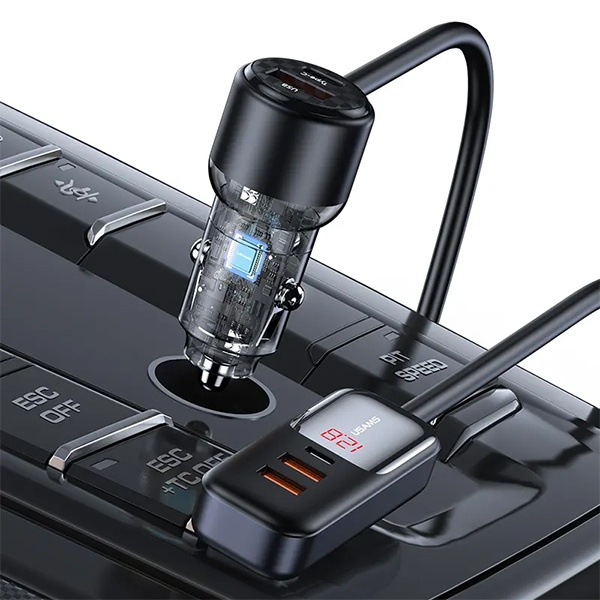 USAMS C40 3xUSB-A,2 xUSB-C 165W PD+QC autós töltő