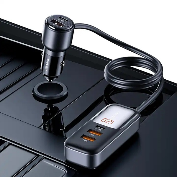 USAMS C40 3xUSB-A,2 xUSB-C 165W PD+QC autós töltő