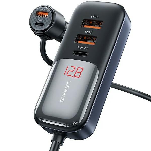 USAMS C40 3xUSB-A,2 xUSB-C 165W PD+QC autós töltő