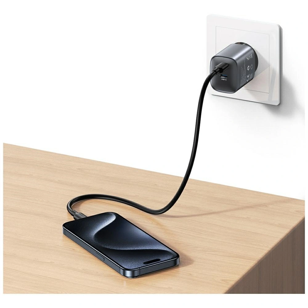 USAMS CC305 T66 45W GaN 2xUSB-C hálózati adapter
