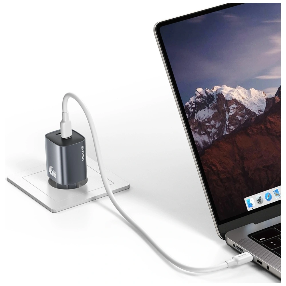 USAMS CC305 T66 45W GaN 2xUSB-C hálózati adapter