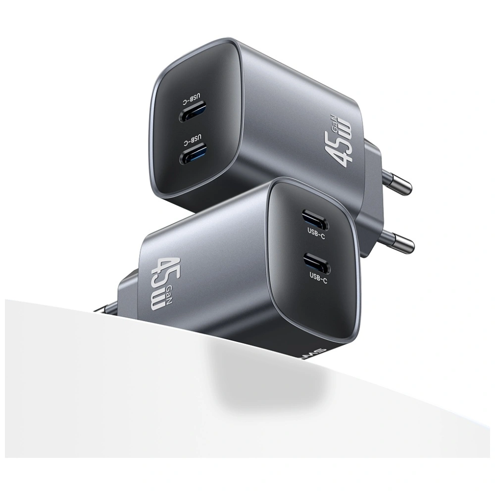 USAMS CC305 T66 45W GaN 2xUSB-C hálózati adapter