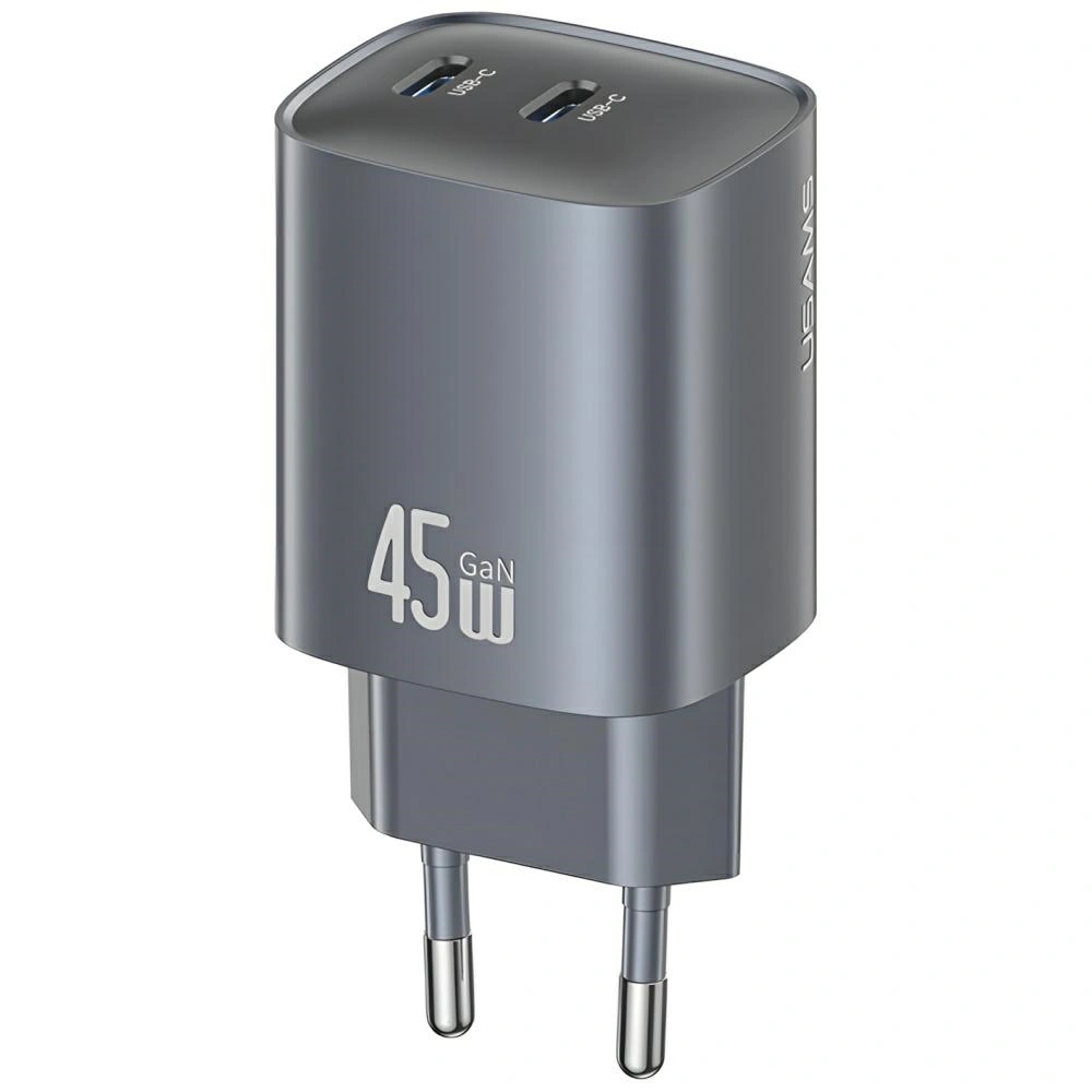 USAMS CC305 T66 45W GaN 2xUSB-C hálózati adapter