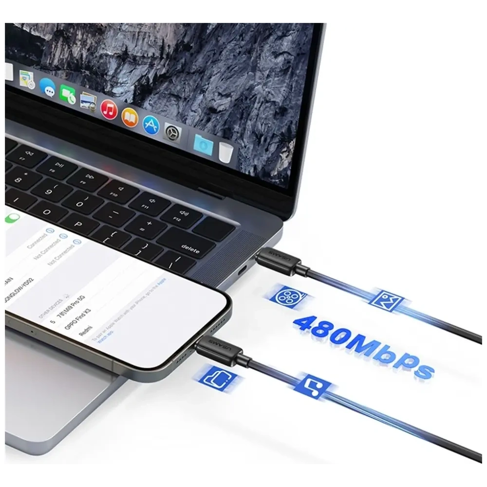 USAMS KY Series US-SJ691 60W USB-C/USB-C kábel (1m)