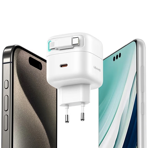 USAMS US-CC202 wall charger USB-C + USB-C cable PD QC 35W