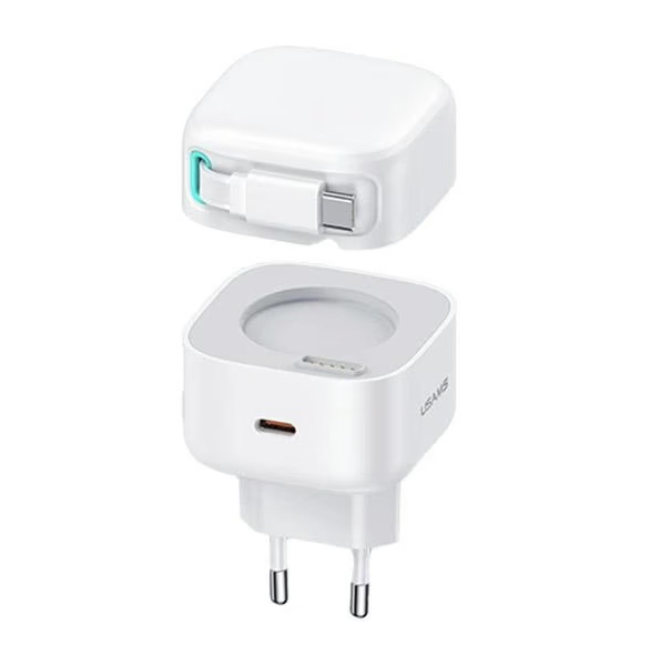 USAMS US-CC202 wall charger USB-C + USB-C cable PD QC 35W