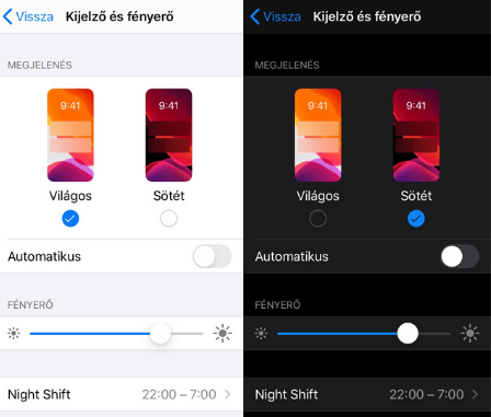 A Sötét üzemmód jól néz ki, emellett kíméli a szemet