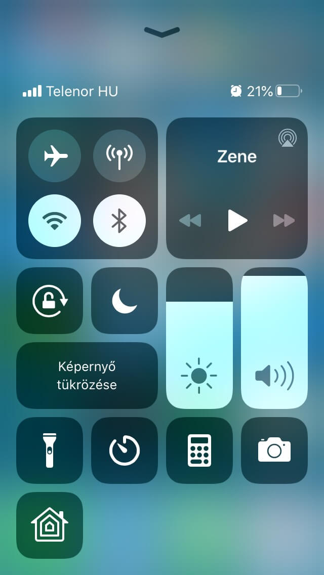 Több funkció elérhető a Vezérlőközpontból