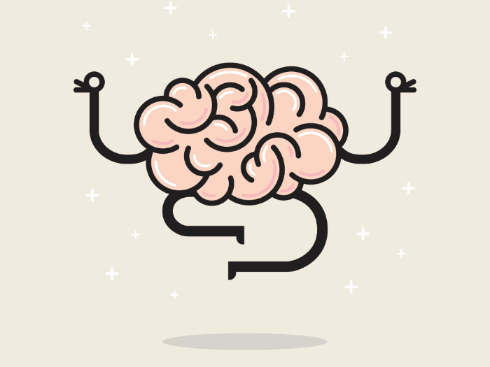 Grafika egy meditáló agyról. 